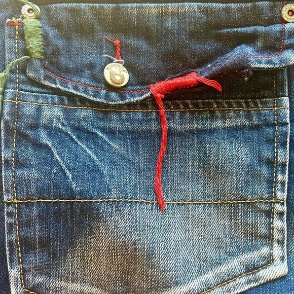 EUC Mens Akademiks Native Warriors Indian Dark Blue Jeans 38x32🐎🐎 (D3) - Picture 6 of 13